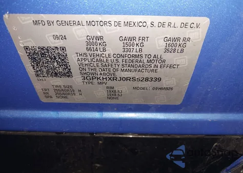 2024 Honda Prologue Touring из США, поврежденный, VIN 3GPKHXRJ0RS528339